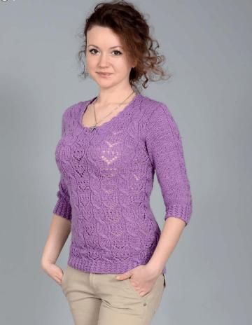 Pull a punto ajour con trecce