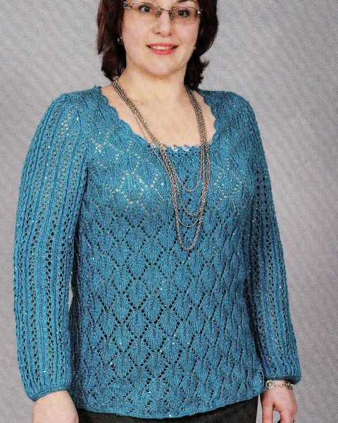 Pull con foglie ajour