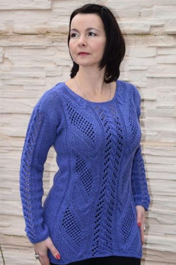 Pull lungo con fasce ajour