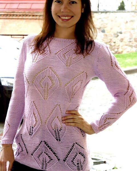 Pull con motivo a foglie