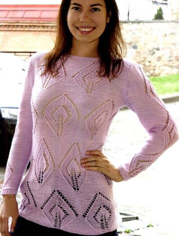 Pull con motivo a foglie