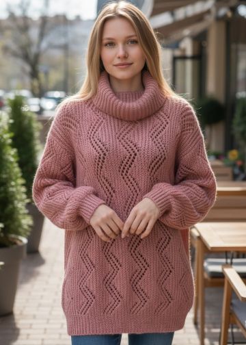 Maglione con punto coste inglese