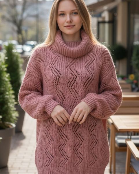 Maglione con punto coste inglese