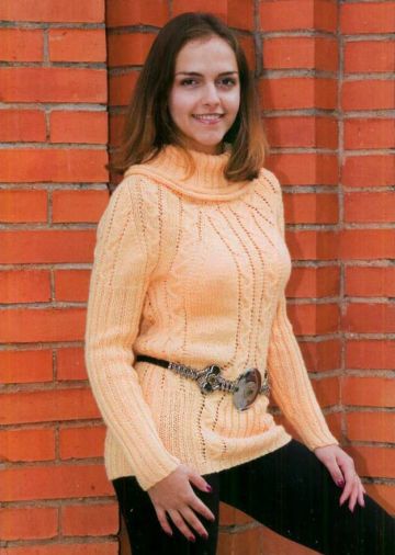 Maglione lungo con trecce