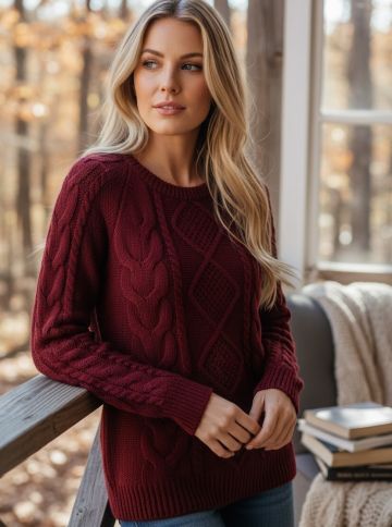 Pull con rombi e con trecce