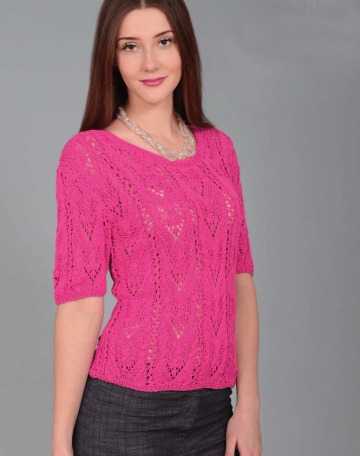 Pull ajour con maniche corte