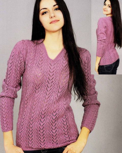 Pull ajour con scollo a V
