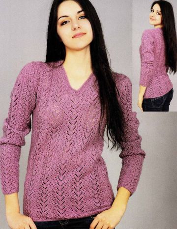 Pull ajour con scollo a V