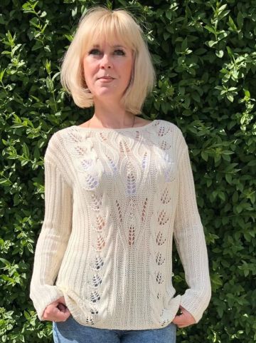 Pull lungo con punto foglie