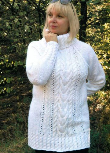 Maglione a punto con trecce