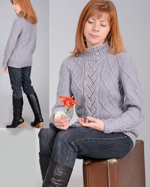 Pull a punto rombi con un collo alto