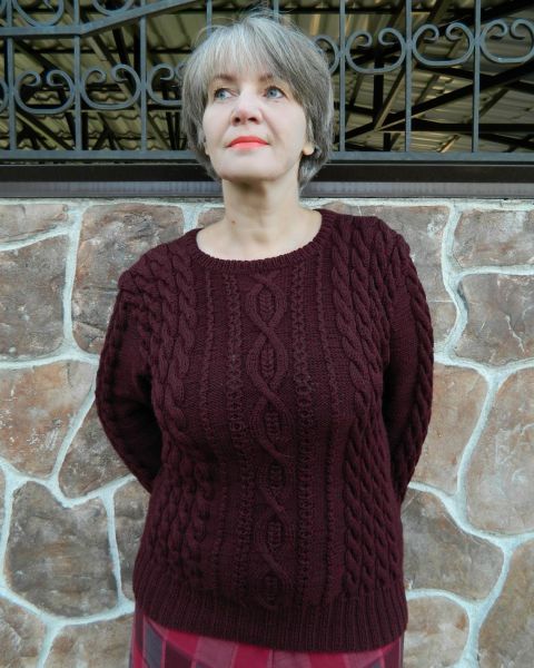 Pull con trecce e con rombi
