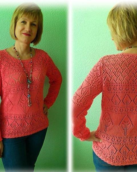 Pull con una combinazione di punto ajour