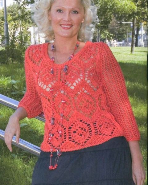 Pull con rombi ajour
