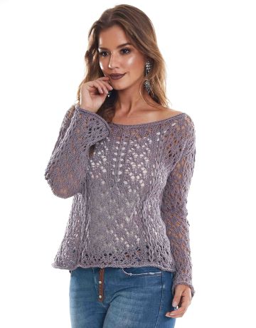 Maglia traforata con falso cordoncino