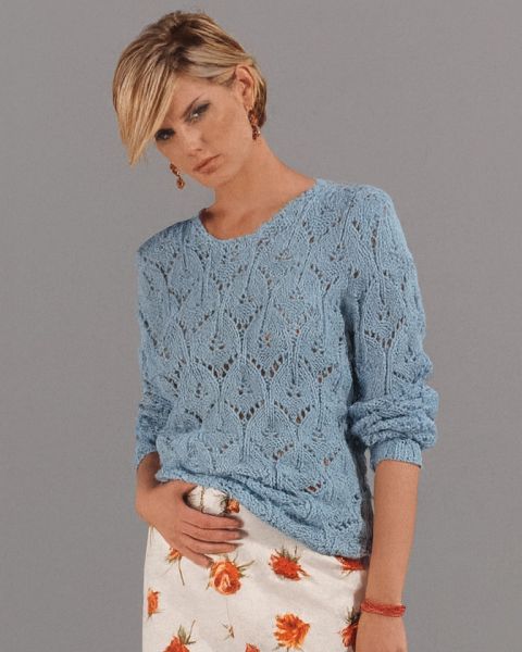 Pull con Punto a Foglie ai ferri