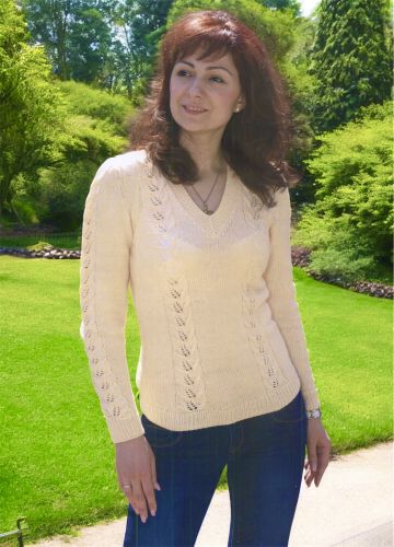 Pull con Fasce di Foglie e Trecce