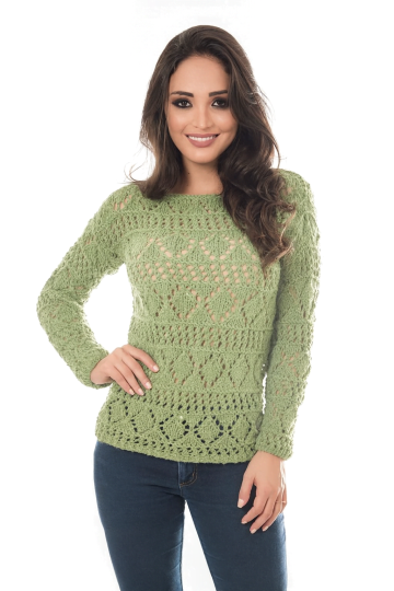 Pull con Rombi Traforati e Righe