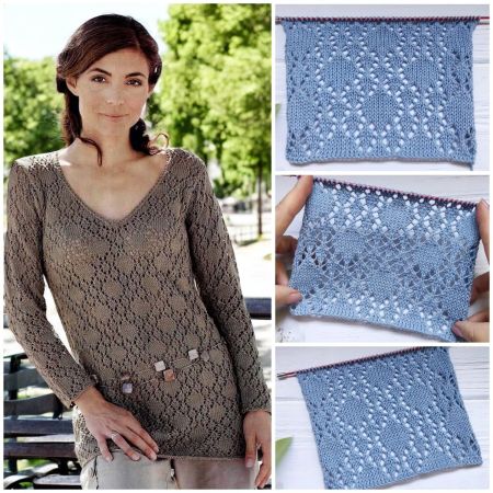 Pull Lungo a Rombi Traforati