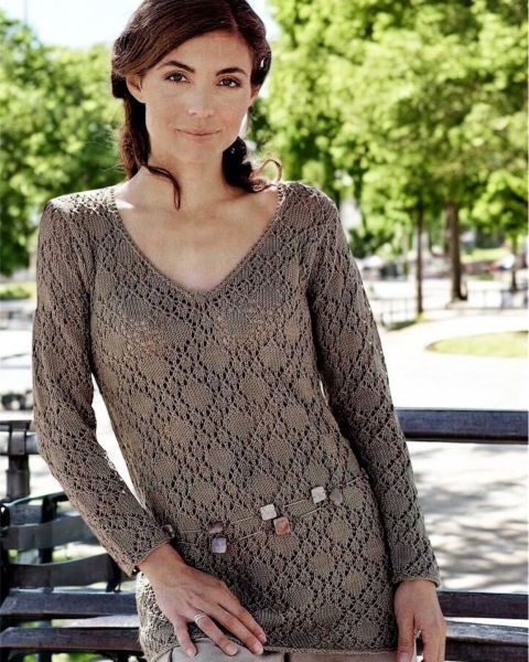 Pull Lungo a Rombi Traforati