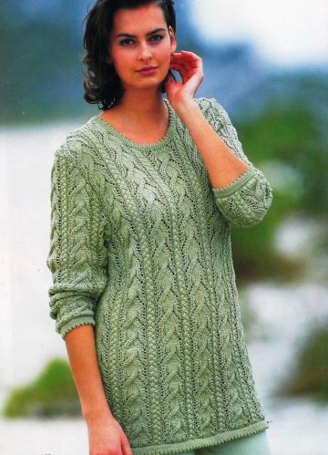 Pull lungo con Trecce Traforate
