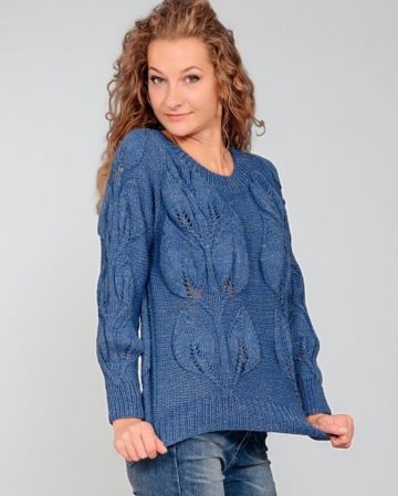 Pull con Foglie in Rilievo