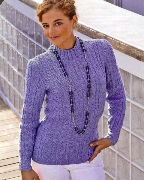 Pull con punto rombi e le trecce