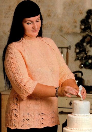 Pull-raglan a punto foglie