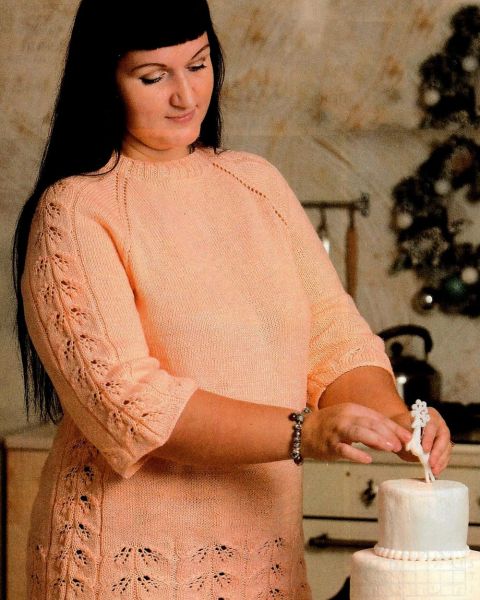 Pull-raglan a punto foglie