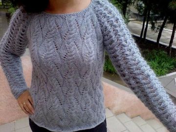 Pull mohair con maniche ajour