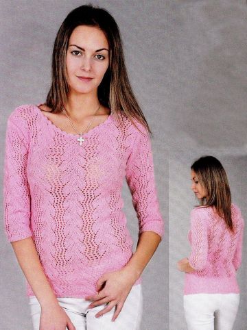 Pull con foglie ajour