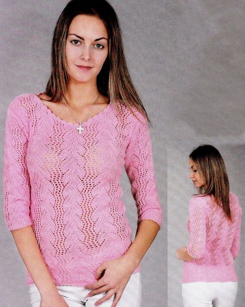 Pull con foglie ajour