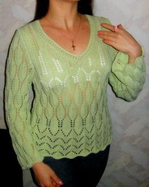 Pull con foglie ajour