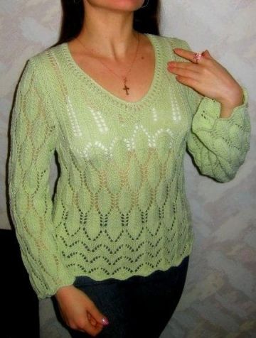 Pull con foglie ajour