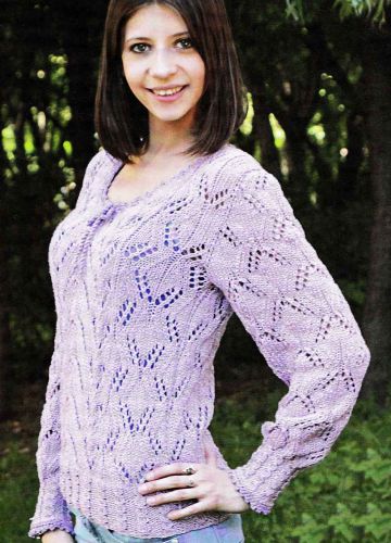 Pull con punto ajour e con punto rombi