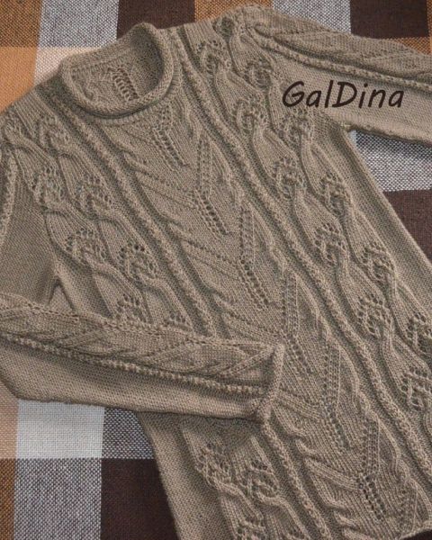 Pull con trecce ajour