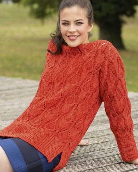 Pull a punto ajour con trecce