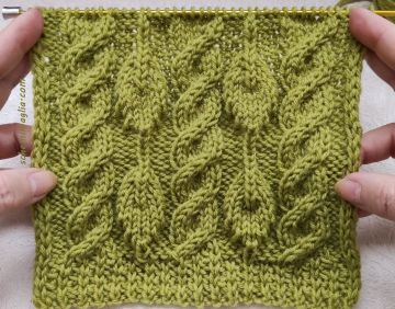 Punto foglie con trecce a Maglia
