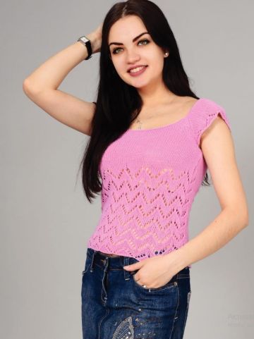 Top con punto zig zag